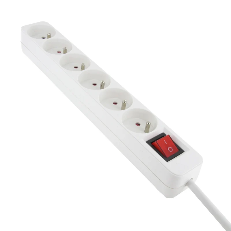 Power strip 6 x 16 A with switch - 1 m - White (FR)