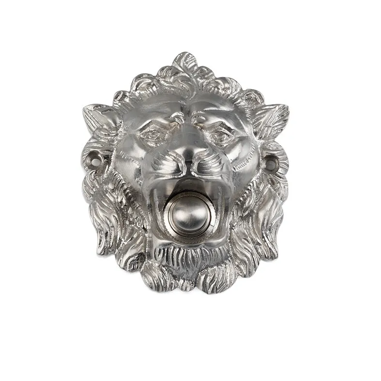 Sonnette Tête de Lion laiton nickelé