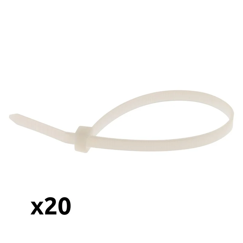 Lot de colliers de câblage réutilisables - 3,6x 100mm - transparent - Zenitech