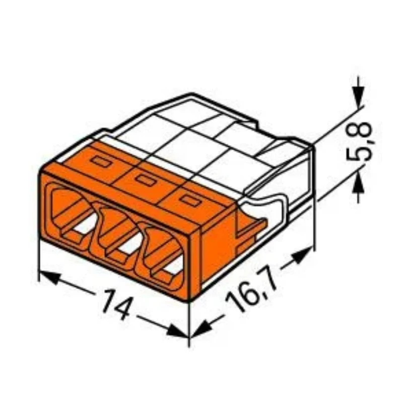 Lot de 10/15 bornes S2273 - 2/3/5/8 conducteurs 2.5mm² - Wago