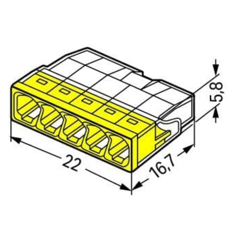 Lot de 10/15 bornes S2273 - 2/3/5/8 conducteurs 2.5mm² - Wago