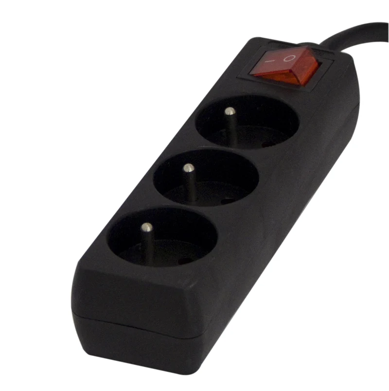 Power strip with switch 3 x 16 A - 1.5 m - Black