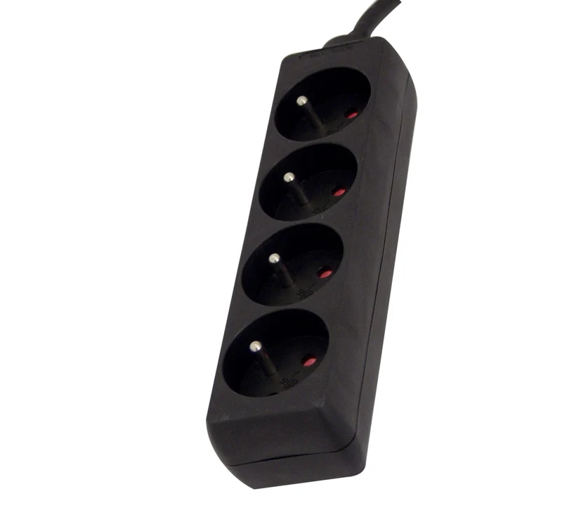 Black power strip - 4 x 16 A - 1.5 m