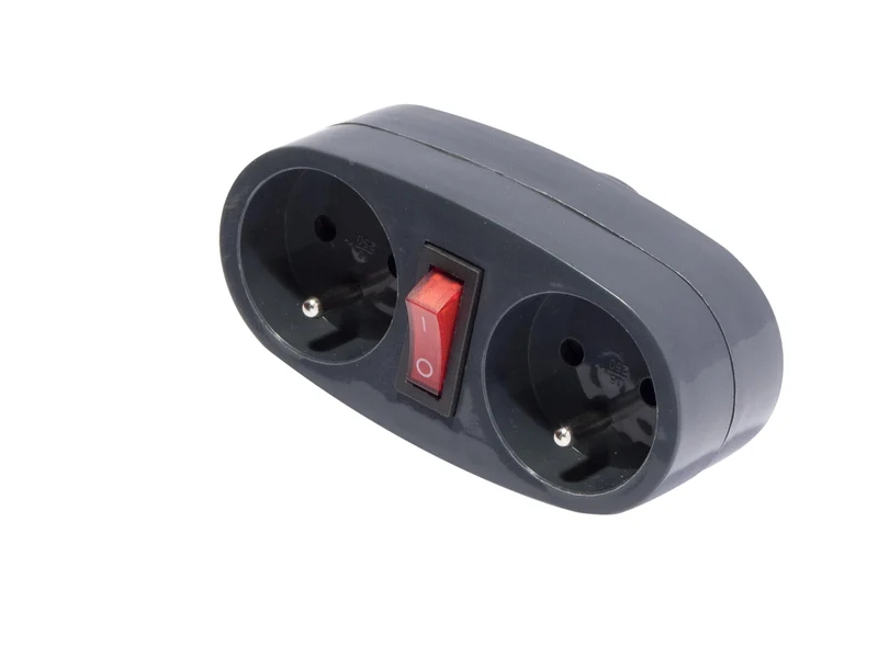 Terminal block 2 x 16 A with switch - anthracite