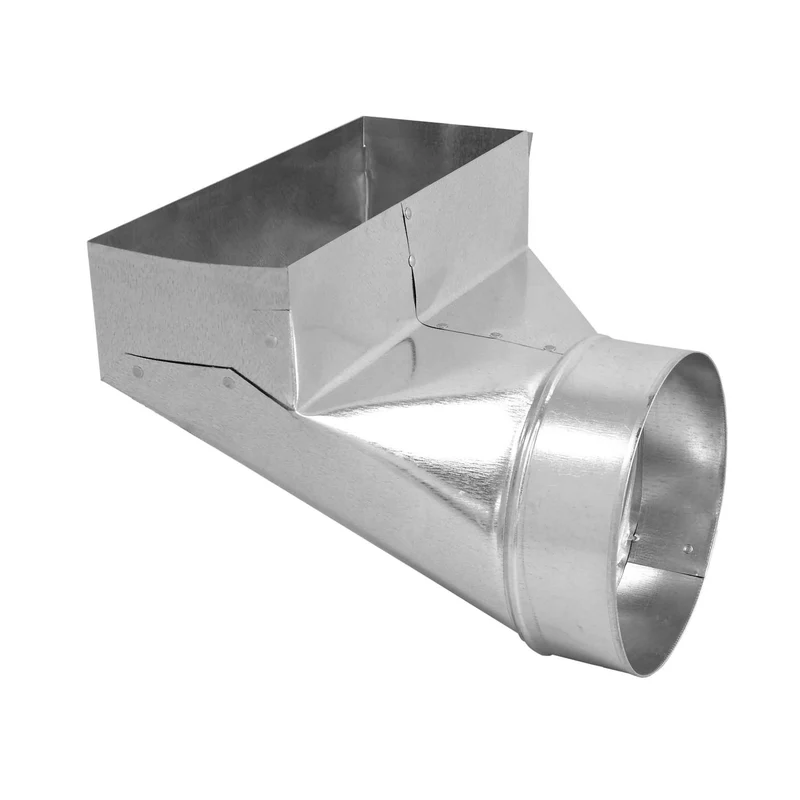 Sortie de ventilation angulaire en acier galvanisé, 2-1/4" x 10" x 4"