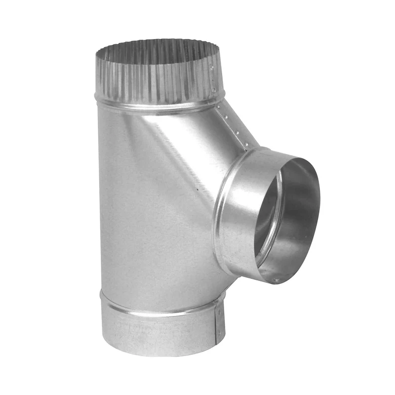 Raccord en T de ventilation en acier galvanisé de calibre 30, 3"