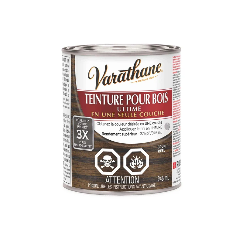 Teinture pour bois Ultime brun réel, 946 ml