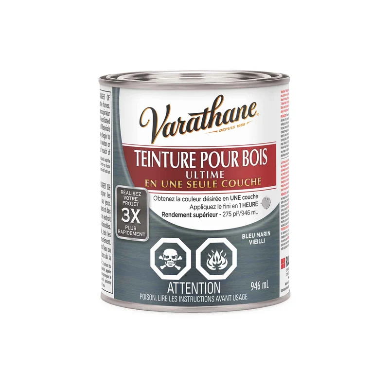Teinture pour bois Ultime bleu marin vieilli, 946 ml