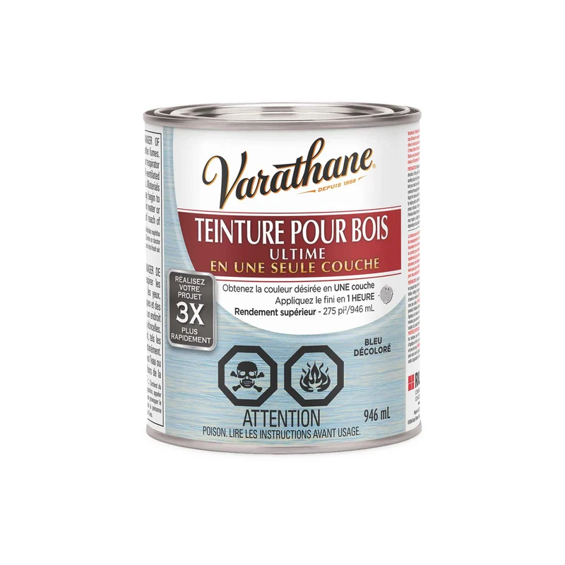 Teinture pour bois Ultime bleu décoloré, 946 ml
