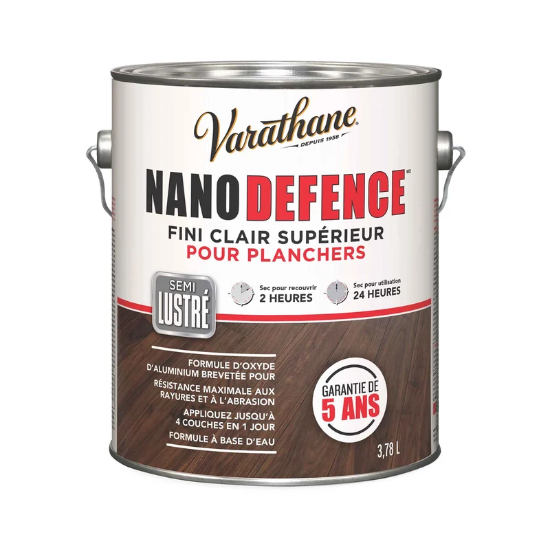 Fini transparent pour planchers de qualité supérieure Nano Defence semi-lustré, 3,78 L
