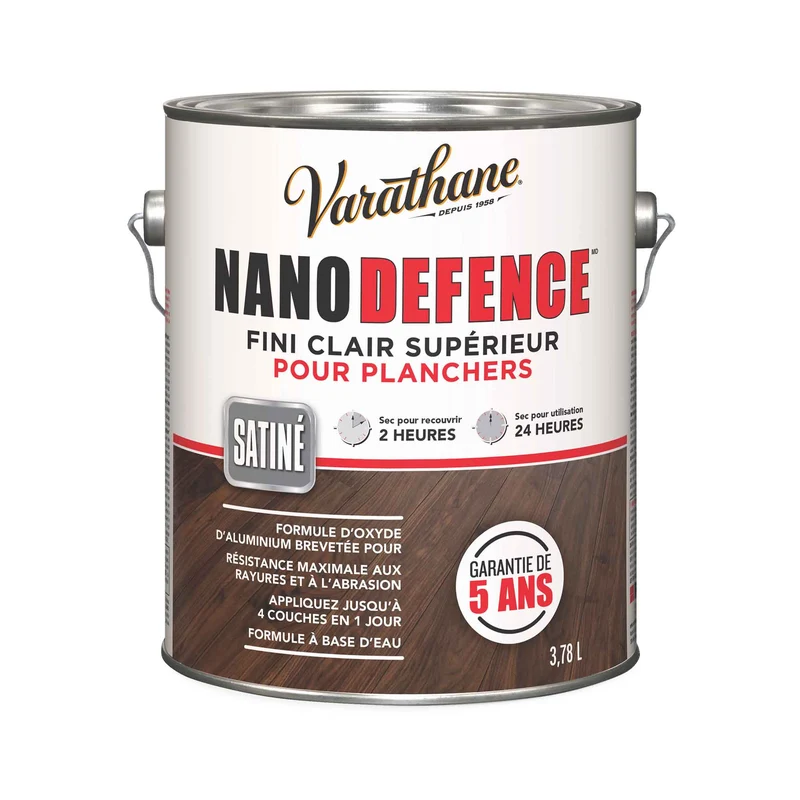 Fini transparent pour planchers de qualité supérieure Nano Defence satiné, 3,78 L