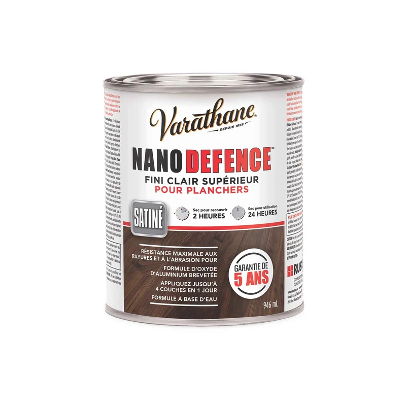 Fini transparent pour planchers de qualité supérieure Nano Defence satiné, 946 ml