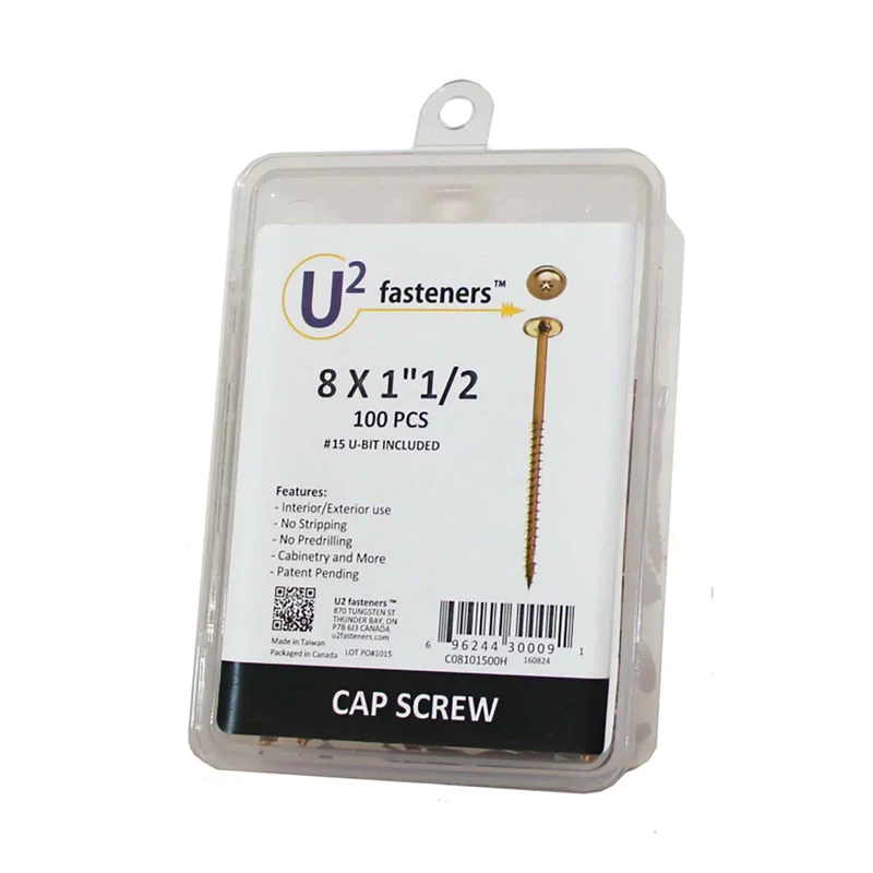 Vis d'ébénisterie U2 Fasteners, #8 x 1-1/2" (100 unités)