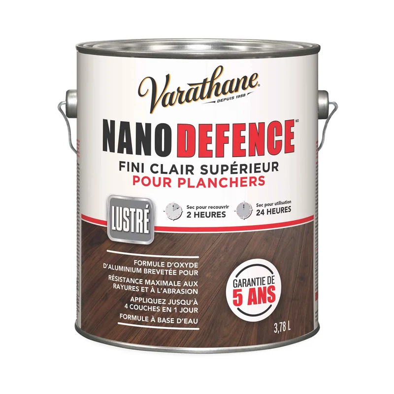 Fini transparent pour planchers de qualité supérieure Nano Defence lustré, 3,78 L