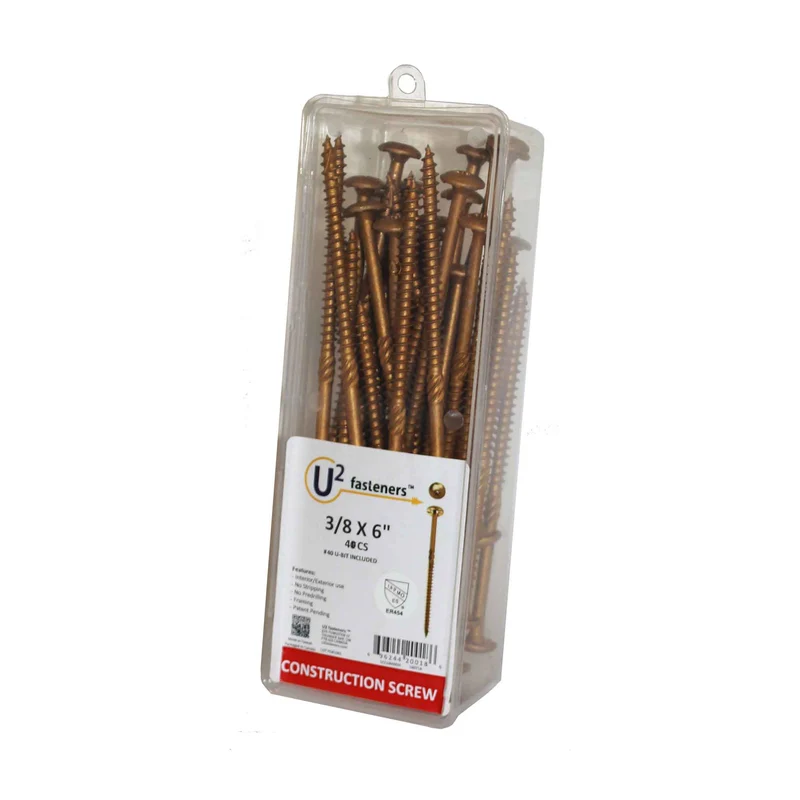 Vis de construction U2 Fasteners, 3/8" x 6" (40 unités)
