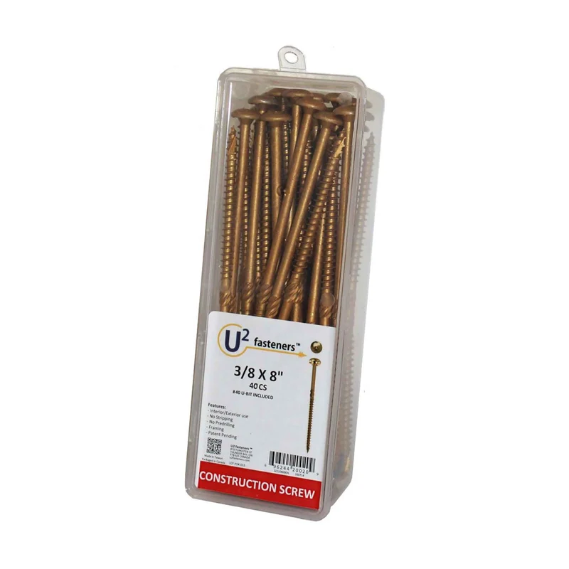 Vis de construction U2 Fasteners, 3/8" x 8" (40 unités)