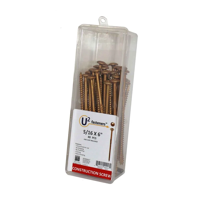 Vis de construction U2 Fasteners, 5/16" x 6" (40 unités)