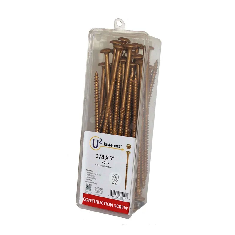 Vis de construction U2 Fasteners, 3/8" x 7" (40 unités)
