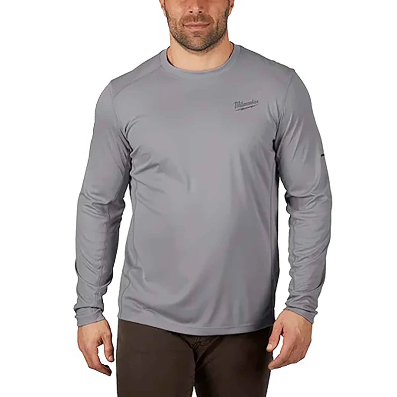 Chandail de travail léger à manches longues pour homme Workskin, gris (2T-grand)