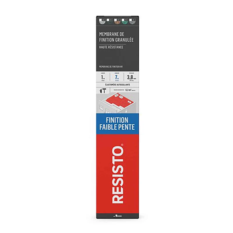 Membrane de finition granulée HR noire, 39'' x 23'