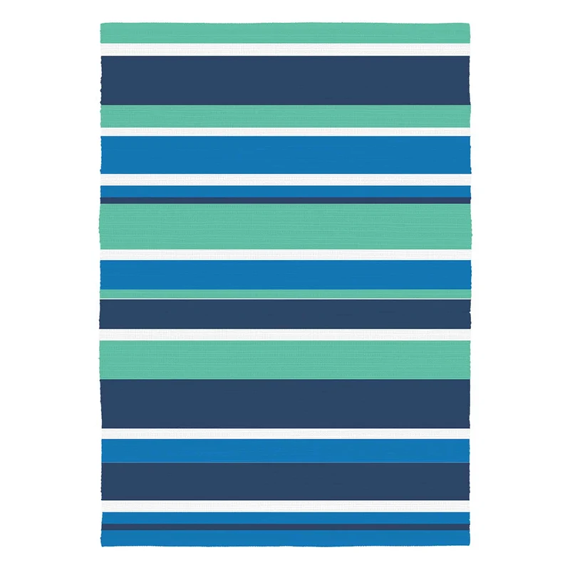 Tapis d’extérieur tissé de 36" x 48", motif de rayures de mer