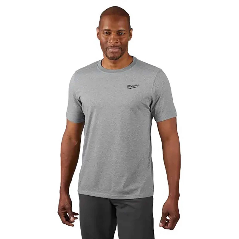 Chandail de travail hybride à manches courtes pour homme, gris (T-grand)