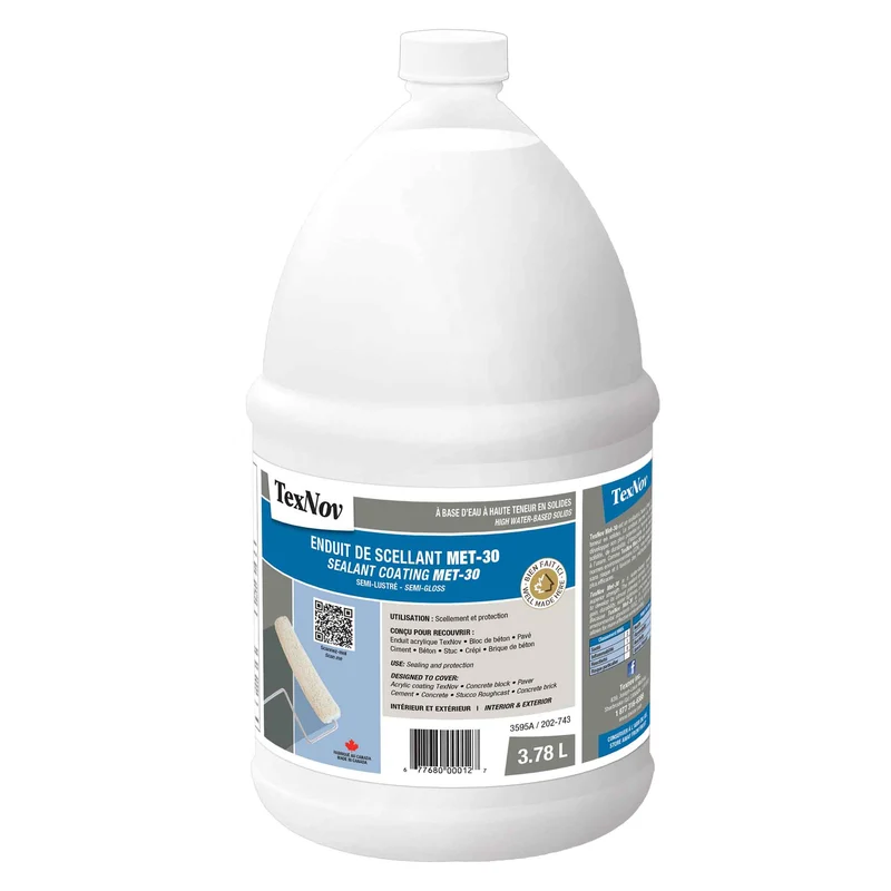 Enduit de scellant Met-30 à base d’eau à haute teneur en solides semi-lustré, 3,78 L