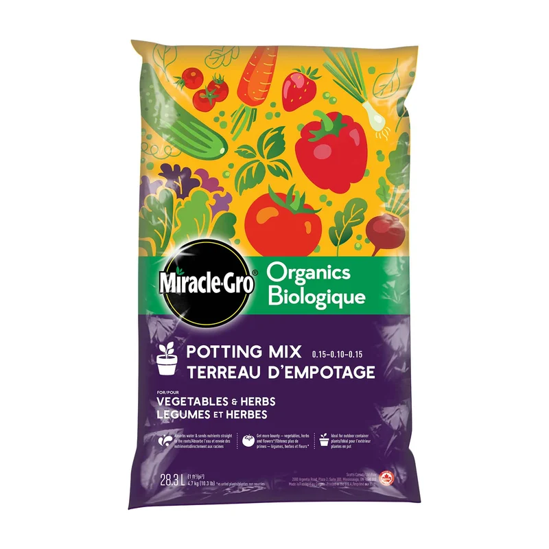Terreau d’empotage biologique pour légumes et fines herbes, 28,3 L