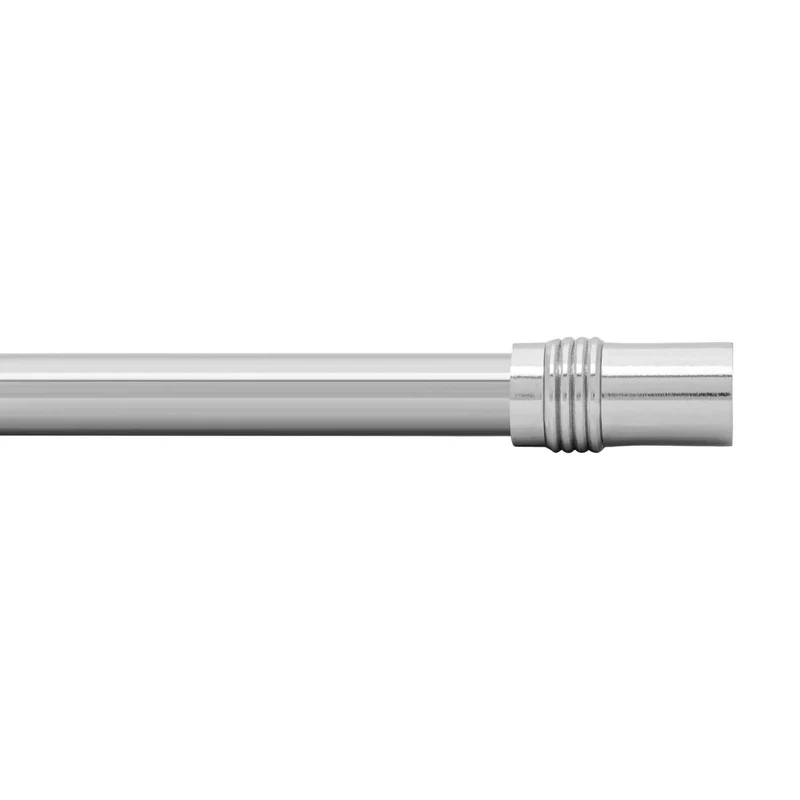 Tringle à rideaux extensible avec embouts cylindriques, nickel (66" à 120")