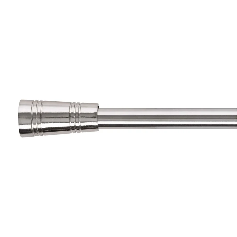 Tringle à rideaux extensible avec embouts trompette, nickel (28" à 48")