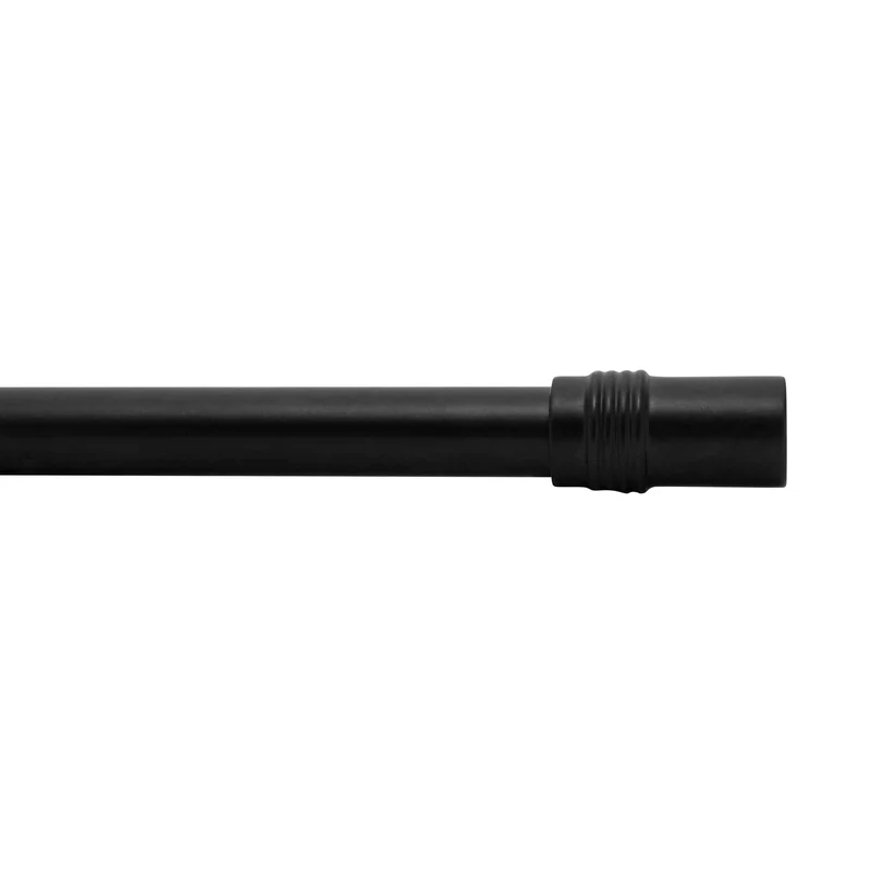 Tringle à rideaux extensible avec embouts cylindriques, noir (28" à 48")