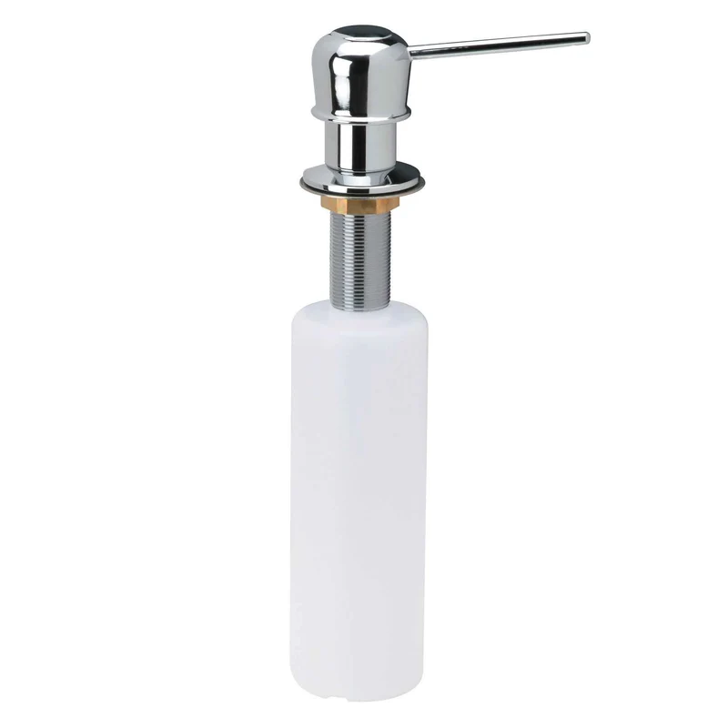 Distributeur de savon ou de lotion chromé à installation sous plan, 355 ml
