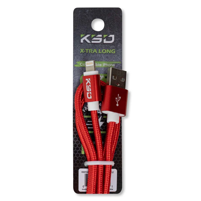 Câble USB à micro-USB pour iPhone, 3,7 m