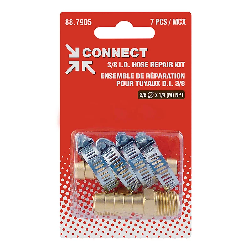Ensemble de réparation pour tuyau d'air comprimé de 3/8'' de diamètre intérieur x 1/4 (M) NPT, 7 pièces
