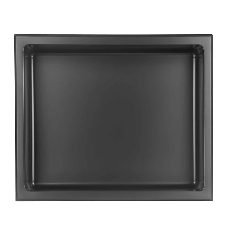 Niche de douche murale Layla en acier inoxydable noir mat, 12" x 14"