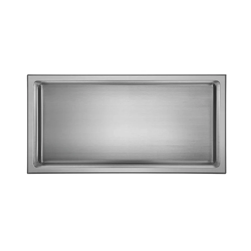 Niche de douche murale Layla en acier inoxydable brossé, 12" x 24"