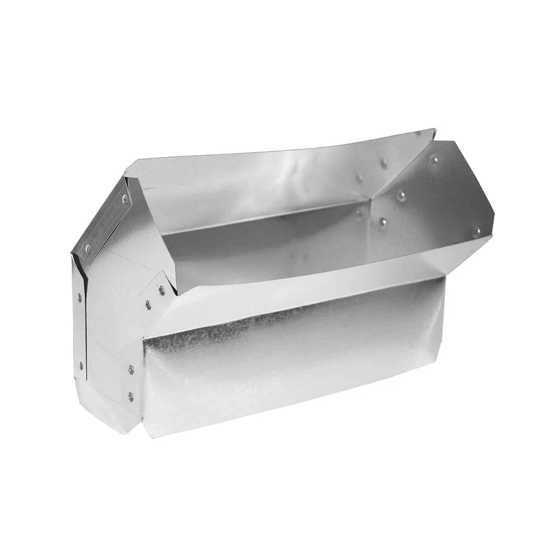 Coude de ventilation vertical de 45° en acier galvanisé, 3-1/4" x 10"
