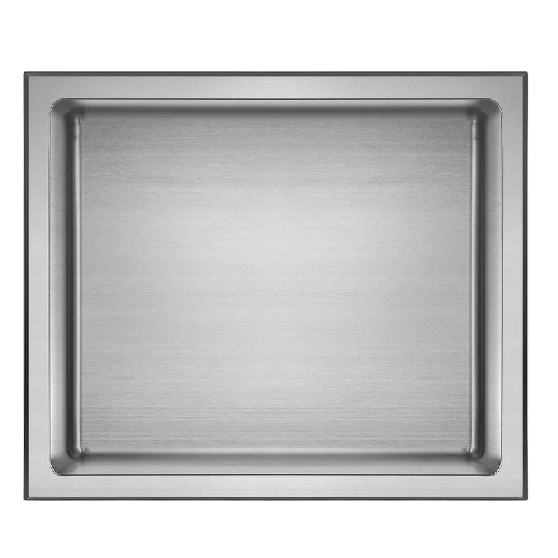 Niche de douche murale Layla en acier inoxydable brossé, 12" x 14"