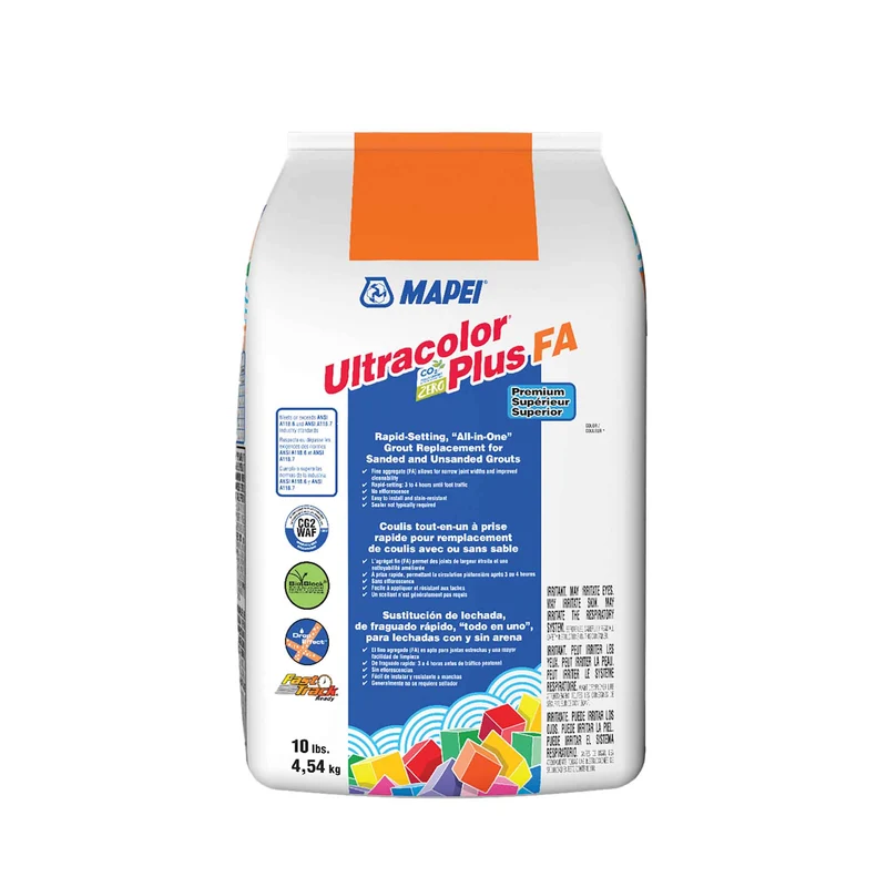 Coulis tout-en-un à prise rapide pour remplacement de coulis avec ou sans sable Ultracolor Plus FA de 10 lb, moka #42