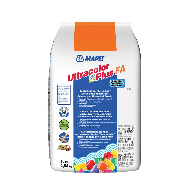Coulis tout-en-un à prise rapide pour remplacement de coulis avec ou sans sable Ultracolor Plus FA de 10 lb, étain #02