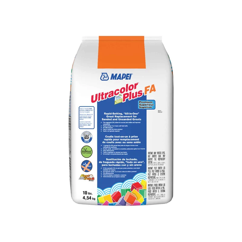 Coulis tout-en-un à prise rapide pour remplacement de coulis avec ou sans sable Ultracolor Plus FA de 10 lb, coquille d’œuf #5220