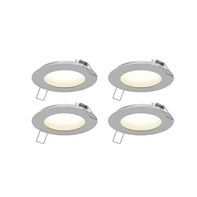 Ensemble de panneaux à DEL 5 CCT de 4'' encastrés et ultra minces blancs, 4 unités