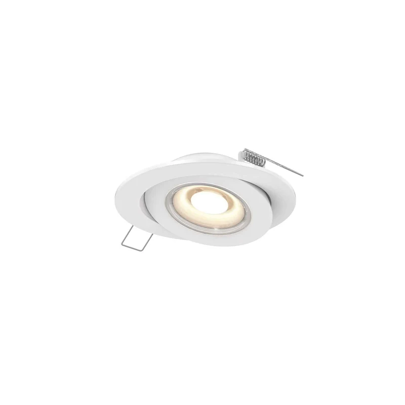 Luminaire à DEL encastré blanc avec inclinaison de 90° et rotation de 360°, 4"