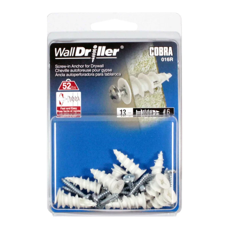 Ancrage en nylon pour mur creux WallDriller #6 x 1", 12 unités