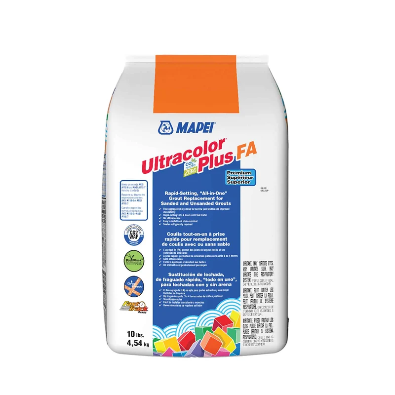 Coulis tout-en-un à prise rapide pour remplacement de coulis avec ou sans sable Ultracolor Plus FA de 10 lb, albâtre #01