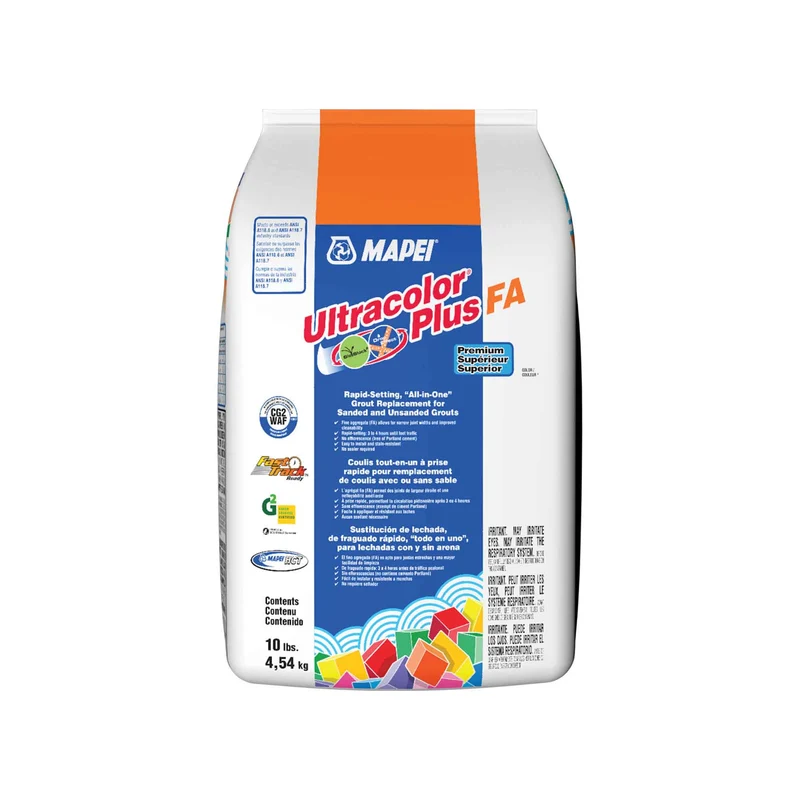 Coulis tout-en-un à prise rapide pour remplacement de coulis avec ou sans sable Ultracolor Plus FA de 10 lb, caryer #111