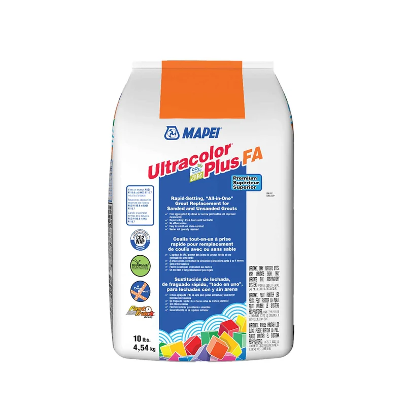 Coulis tout-en-un à prise rapide pour remplacement de coulis avec ou sans sable Ultracolor Plus FA de 10 lb, pluie #101