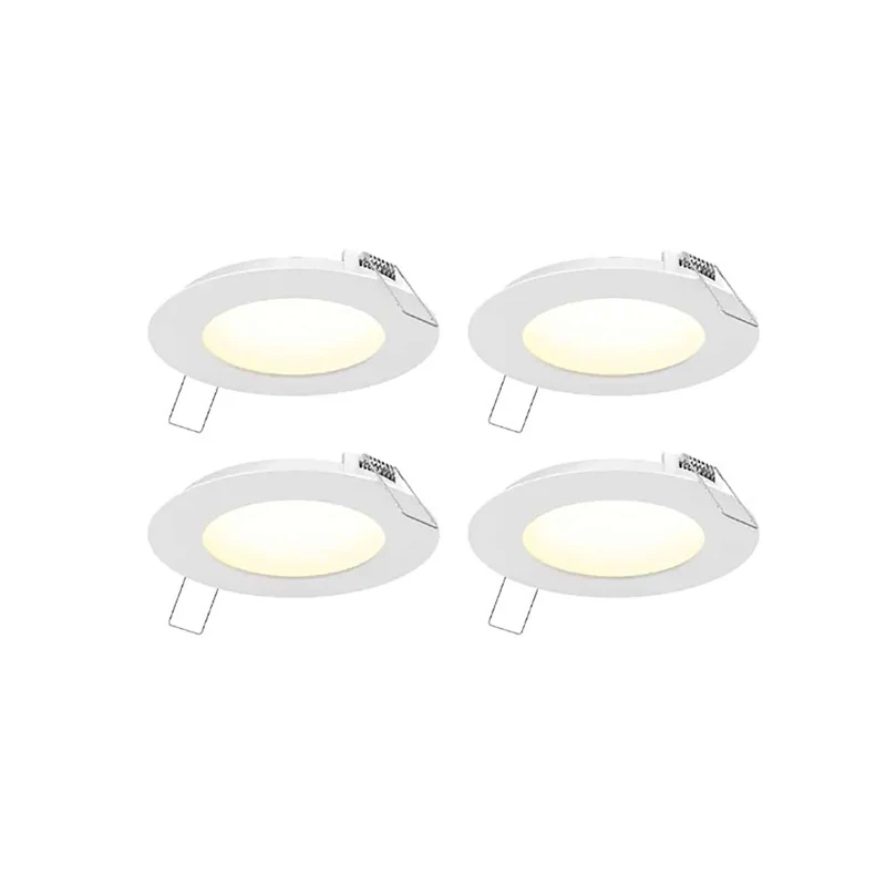 Ensemble de panneaux à DEL de 4'' encastrés et ultra minces blancs, 4 unités
