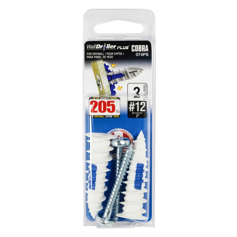 Ancrage pour mur creux WallDriller Plus #12 x 2", 2 unités