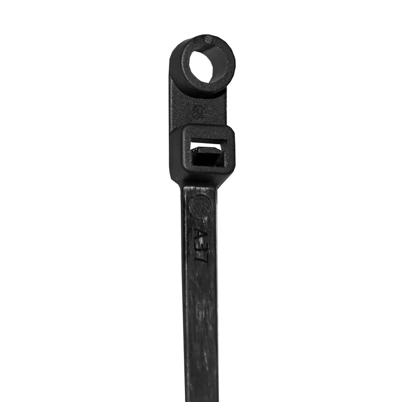 Attache en nylon noir avec tête de montage de 6,7'', 10 unités